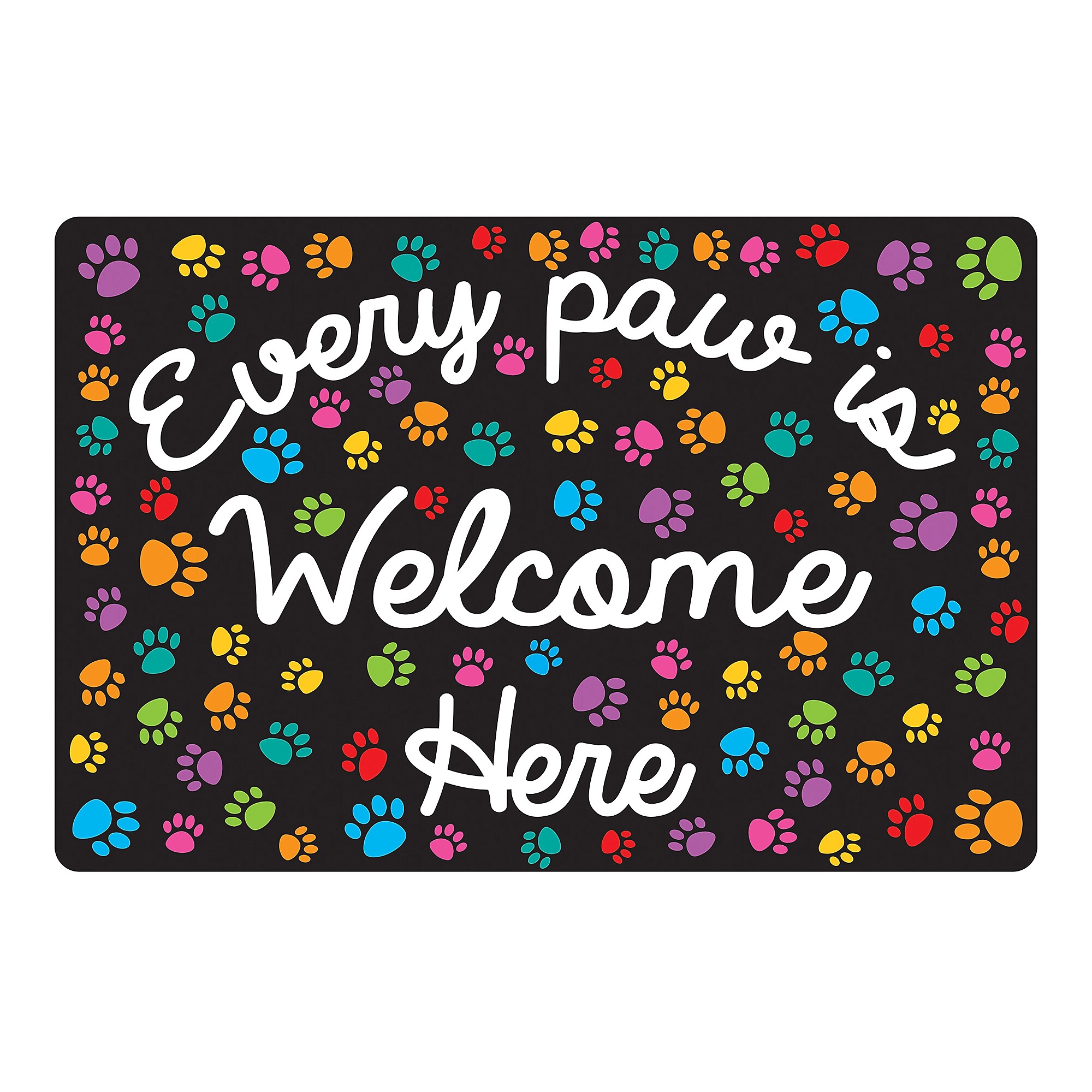Ashley Smart Poly Commercial Floor Mat, 15.5″ x 23.5″, Every Paw is Welcome Here, 2/Bundle (ASH91511-2) Sansujyuku sansujyuku.com