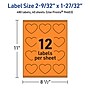 Avery Heart Shaped Multipurpose Labels, 2-9/32" x 1-27/32", Bright Orange, 480/Pack (94603)~#|#~CB5AEC2F-B6E0-4C46-967A691F84461DB5_sc7