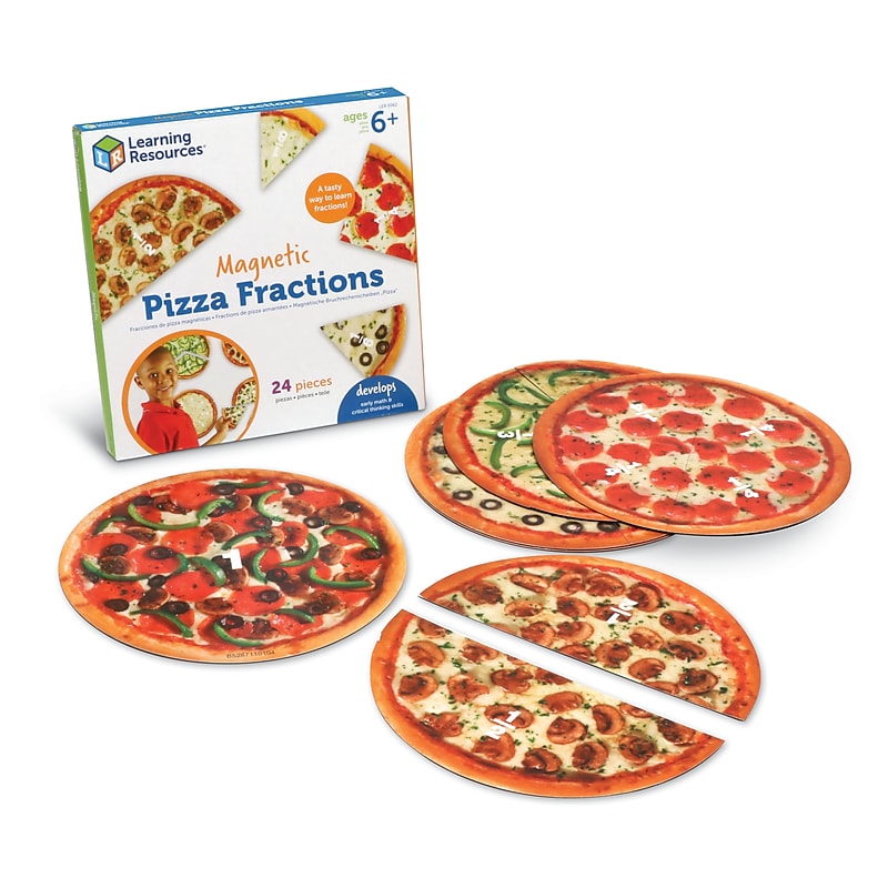 Learning Resources Magnetic Pizza Fraction Set, 6 Pieces (LER5062) image 1
