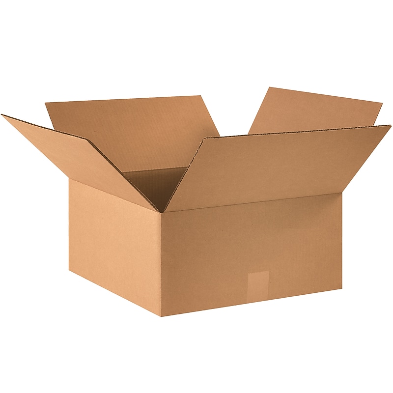 15" x 15" x 7" Heavy Duty Shipping Boxes, 32 ECT, Brown, 25/Bundle (15157) image 1