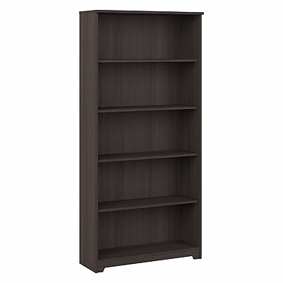 Bush Furniture Cabot 66" 5-Shelf Bookcase with Adjustable Shelves, Heather Gray (WC31766)