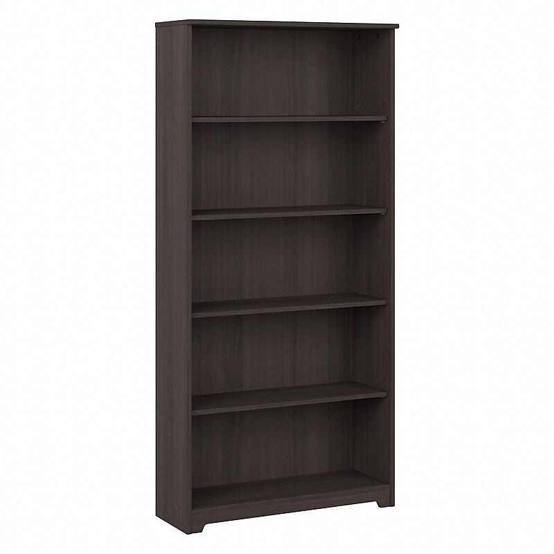 Bush Furniture Cabot 66" 5-Shelf Bookcase with Adjustable Shelves, Heather Gray (WC31766) image 1