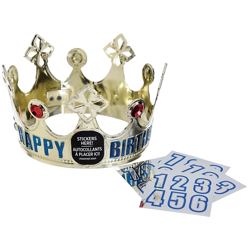 Party City Happy Birthday Add-An-Age Crown, Child Size, Gold (AM2500069-NS) image 1