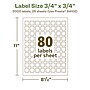 Avery EcoFriendly Laser/Inkjet Square Multipurpose Labels, 3/4" x 3/4", White, 2000/Pack (94102)~#|#~CB6D67C4-100D-430E-B3C41920C43721F7_sc7