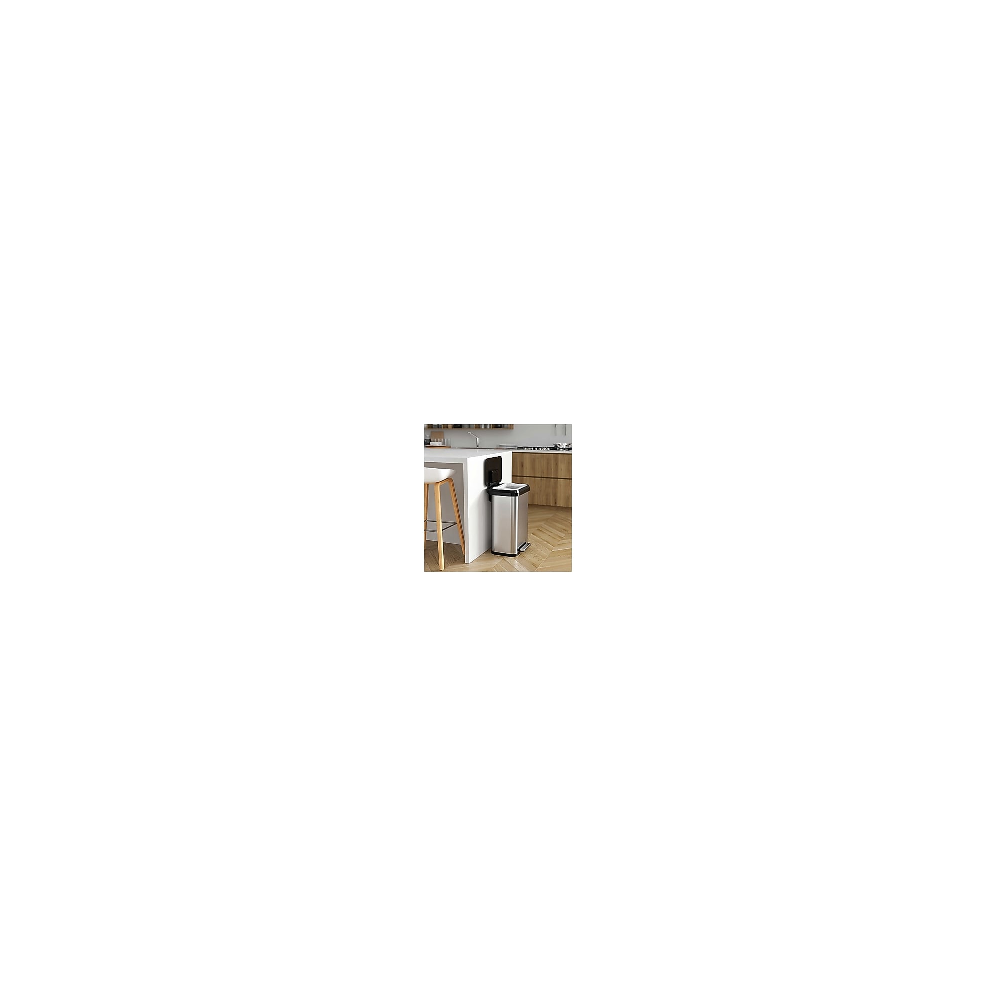 iTouchless SoftStep EXP Stainless Steel Step Trash Can, 13.2-Gallon, Silver/Black (PP13RSB) Sansujyuku sansujyuku.com