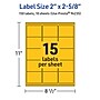 Avery Laser/Inkjet Rectangle Multipurpose Labels, 2" x 2-5/8", Bright Yellow, 150/Pack (94235)~#|#~CB799579-6959-4EAC-BAFC43C5FDF0E22B_sc7