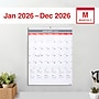 2026 Staples 22.19" x 29" Monthly Wall Calendar, White/Red/Gray (ST63005-26)~#|#~CB7BA80A-97AB-4930-A6734880EC793FED_sc7
