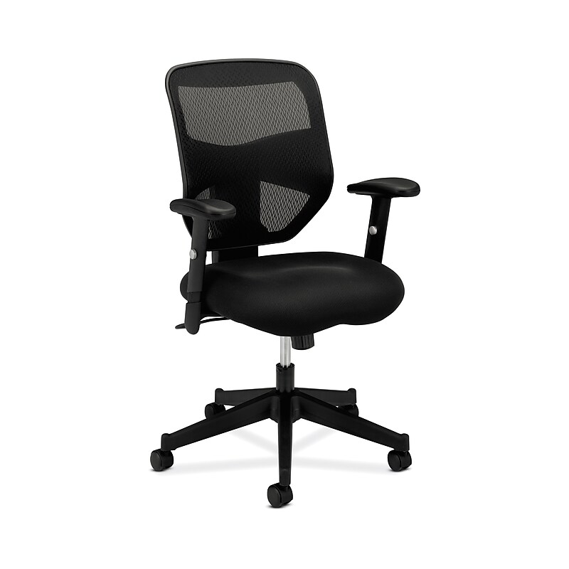 HON Prominent Mesh High-Back Task Chair, Center-Tilt, Adjustable Arms, Black Sandwich (BSXVL531MM10) image 1