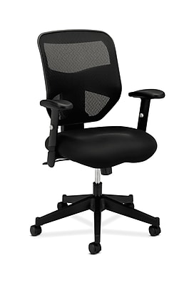 HON Prominent Mesh High-Back Task Chair, Center-Tilt, Adjustable Arms, Black Sandwich (BSXVL531MM10) Simolary simolary.com