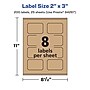 Avery Laser/Inkjet Multipurpose Labels, 3" x ", Kraft Brown, 200/Pack (94267)~#|#~CB874277-46E8-487D-A16C561AC8122FE4_sc7