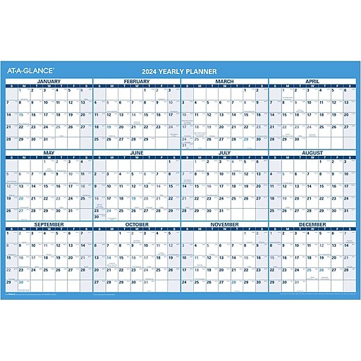 2025 ATAGLANCE 36" x 24" Yearly WetErase Wall Calendar, Reversible