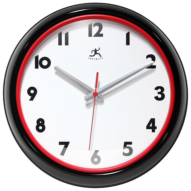 Infinity Instruments Lux Wall Clock, Plastic/Glass, 12" (14917BK-R3140) image 1