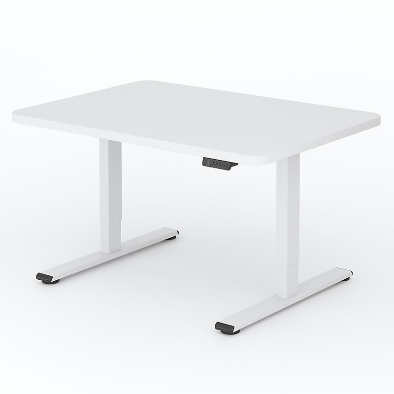 FlexiSpot ET262 55"W Electric Rectangular Adjustable Standing Desk, White (4SPL-S09010076) image 1