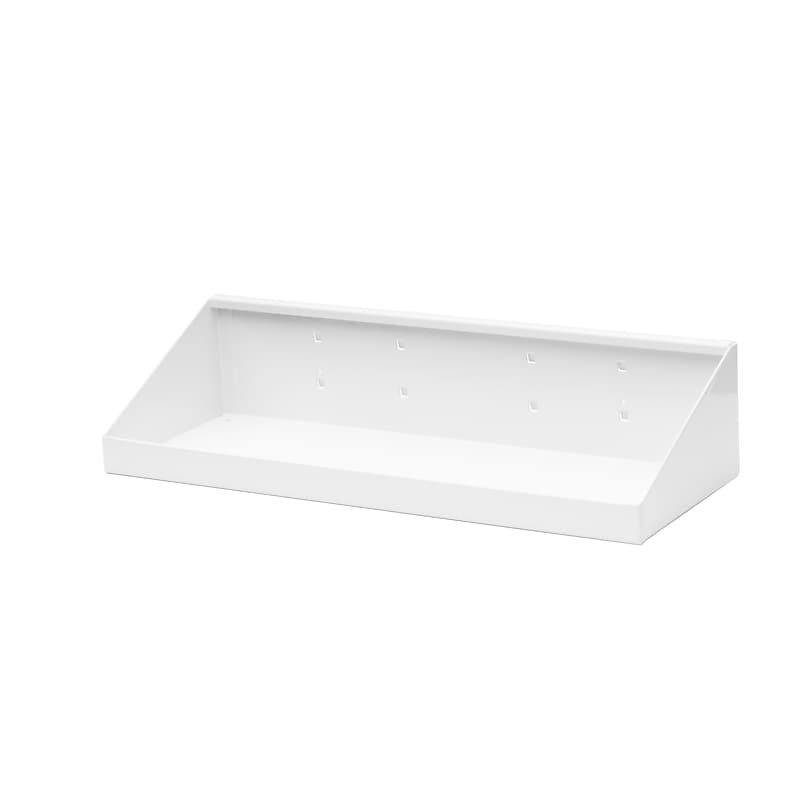 Triton Products LocHook 18" W x 6.5" D White Steel Pegboard Shelf (56186-WHT) image 1