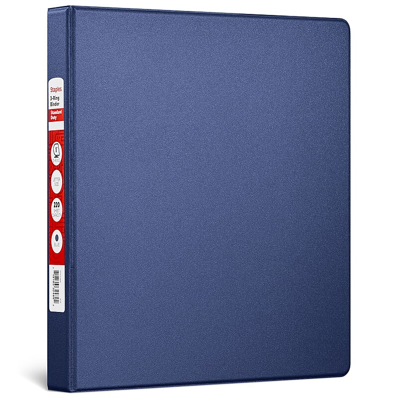 Staples 1" 3-Ring Non-View Binder, D-Ring, Navy Blue (26408-CC) image 1