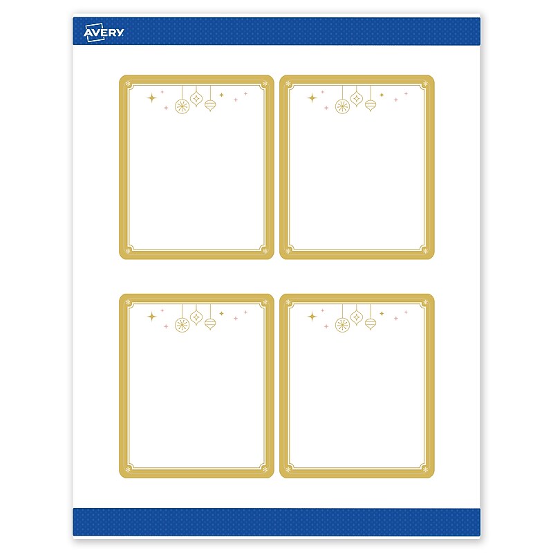 Avery Rectangle Multipurpose Labels, 4" x 3-1/3", White, 40/Pack (19479370530) image 1