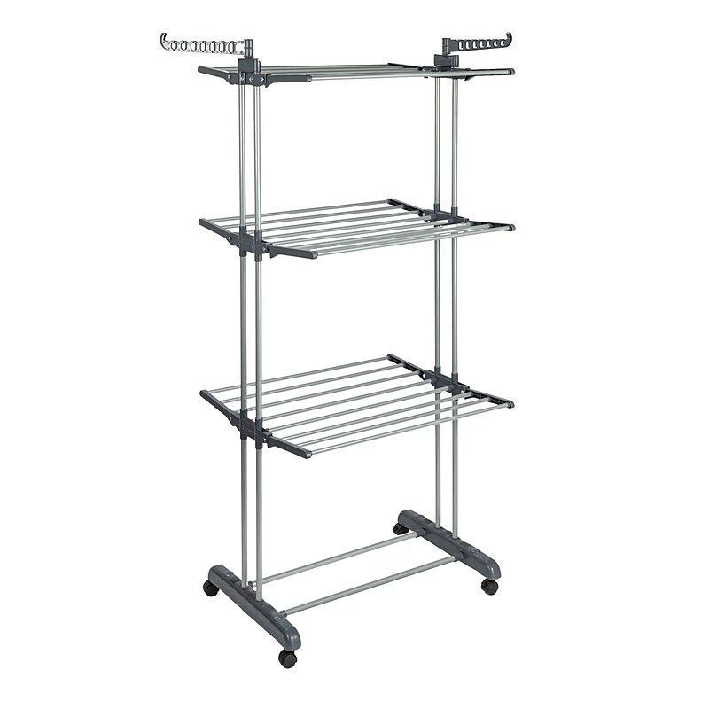 Household Essentials Indoor Stainless Steel Drying Rack, Gray/Silver (HE1160) image 1