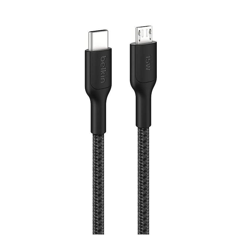 Belkin BoostCharge Pro USB-C to Micro-USB Charging Cable, 3.3 ft., Black (CAB026fq1MBK) image 1