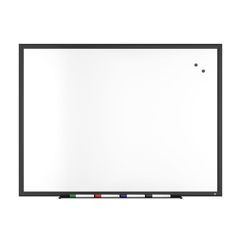 TRU RED™ Magnetic Porcelain Dry Erase Board, Black Frame, 4' x 3' (TR61189) image 1
