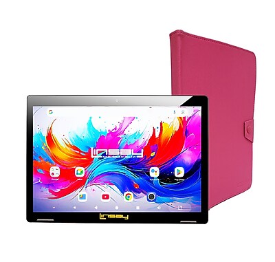 LINSAY F10 Series 10.1″ Tablet, Wi-Fi, Octa Core, 256GB eMMC, Android 15, Pink Glaze Marble Case (F10IPGCPINKPLUS) Sansujyuku sansujyuku.com