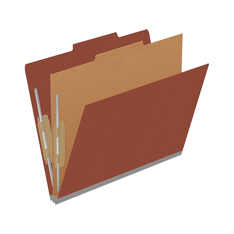 Medical Arts Press Pressboard Classification Folder, 1-Divider, 2" Expansion, Letter Size, Red, 10/Box (DV-T42-14-3RED-PKT) image 1