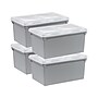 Iris Plastic File Box with Split Lid, Letter Size, Gray, 4/Pack (500167)~#|#~CBB8C69E-B8DE-46D4-9573B86F90BE343C_sc7