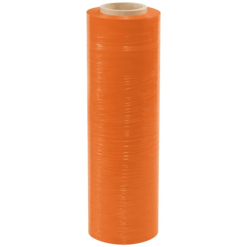 18" x 1500' 80 Gauge Cast Stretch Wrap, Orange Tinted, 4/Carton (SF188CORANGE) image 1