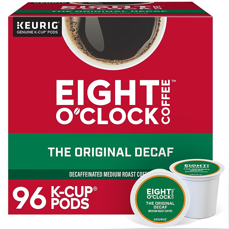 Eight O'Clock The Original Decaf Coffee, Keurig K-Cup Pod, Medium Roast, 96/Carton (6425CT) image 1