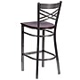 Flash Furniture HERCULES Series Traditional Metal X-Back Barstool, Clear Coat/Mahogany Wood, 2-Pieces/Pack (2XU6F8BCLBMAHW)~#|#~CBBC9B2C-5FC7-444E-8E5E8032AC29B90E_sc7