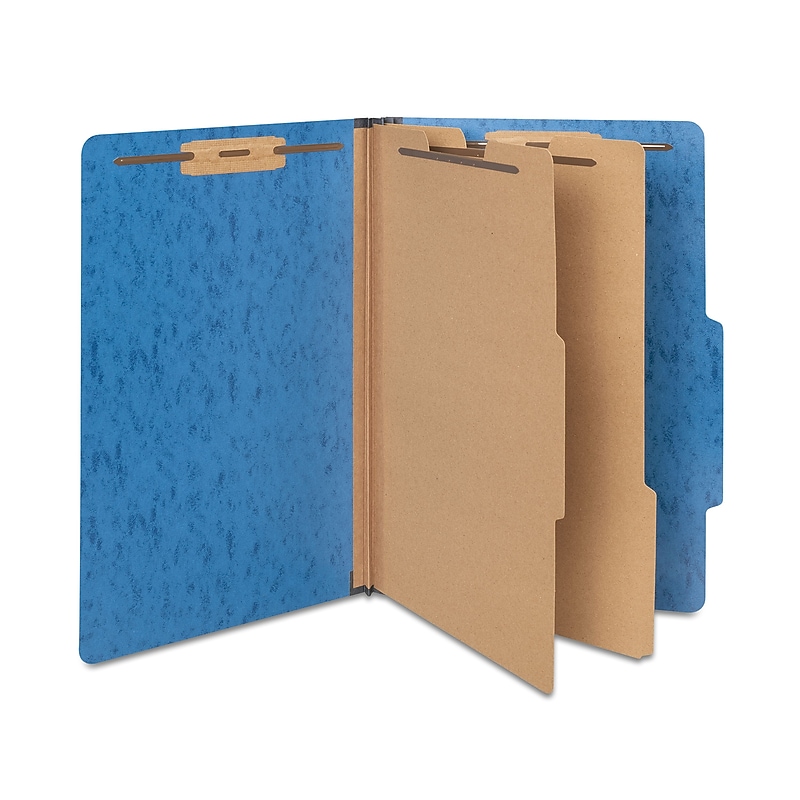 Staples Moisture Resistant Classification Folder, 2-Dividers, 2.5" Expansion, Legal Size, Dark Blue, 10/Box (ST614642-CC) image 1