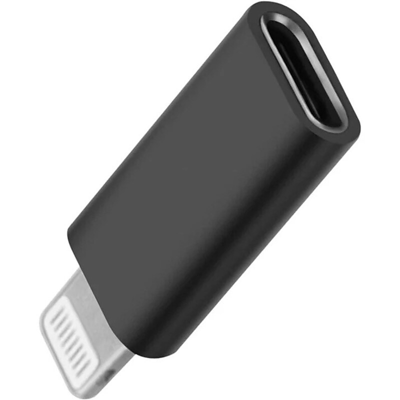 4XEM USB-C to Lightning Adapter, Female to Male, Black (4XUSBCLIGHTNINGA) image 1