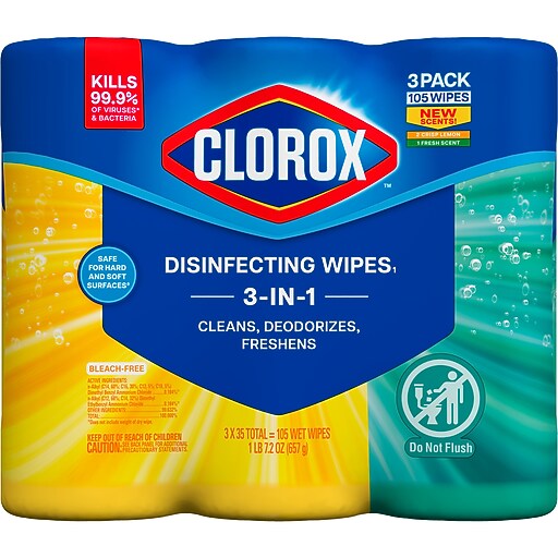 Clorox Value Pack Disinfecting Wipes, Fresh/Crisp Lemon Scent, 35