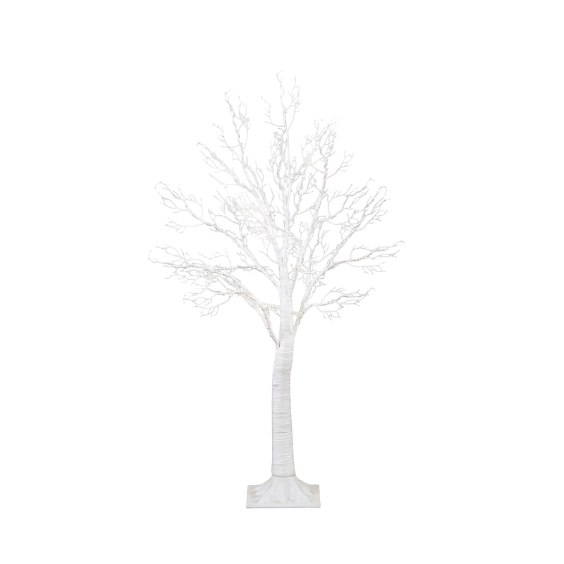 Nearly Natural 4' Pre-Lit Artificial White Twig Tree with 160 Warm White LED Lights (T4924) image 1