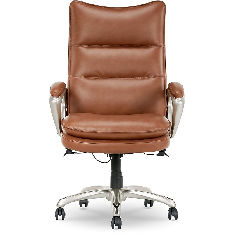 La-Z-Boy Jenkins Bonded Leather Swivel Executive Big & Tall Chair, Brown (60075-CAM) image 1