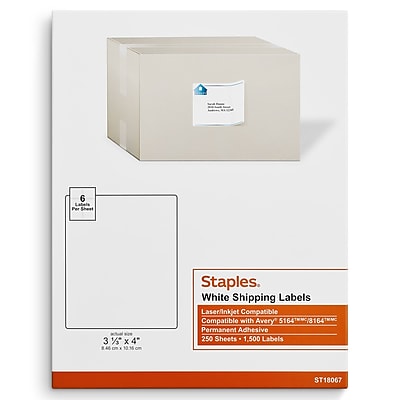 Postal Shipping Label 4'' X 1-1/2'' Address / Mailing Laser & Ink Jet Sheet Labels