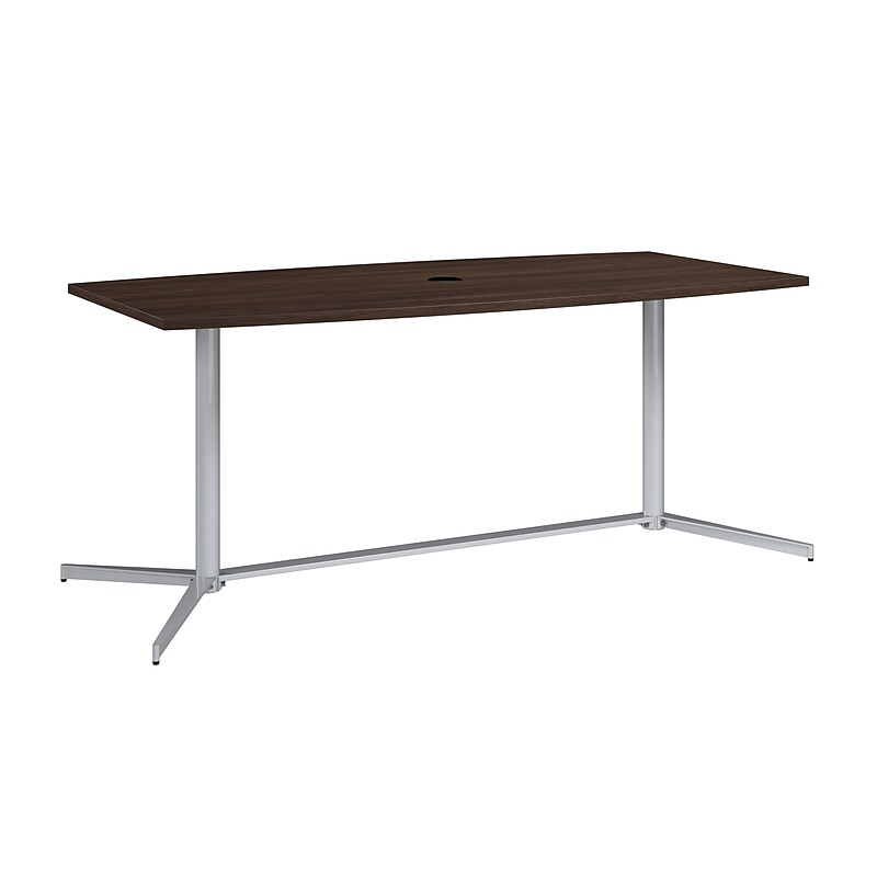 Bush Business Furniture 72"W x 36"D Boat Shaped Conference Table, Black Walnut (99TBM72BWSVK) image 1