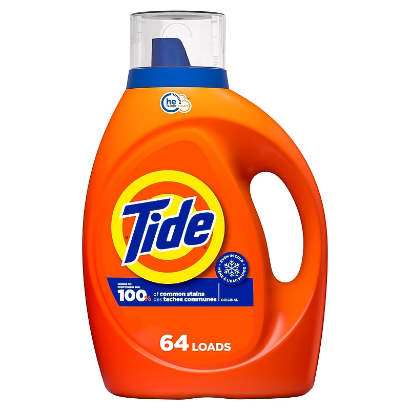 Tide Turbo Clean HE Liquid Laundry Detergent, Original Scent, 64 Loads, 80 fl. oz. (12110) image 1