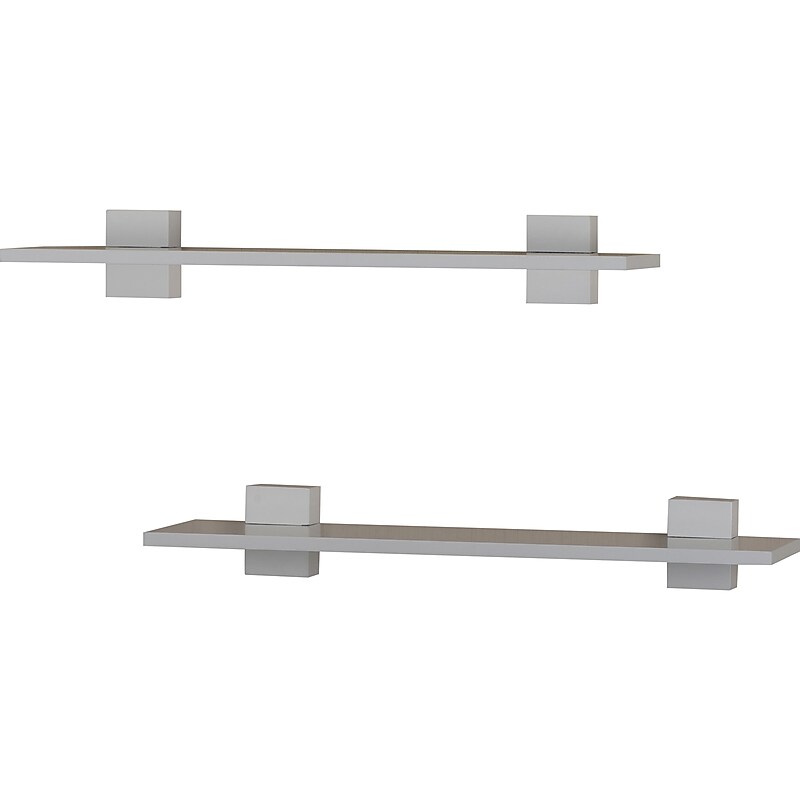 V-Light MDF Wall-Mounted Shelf, 22", White, 2/Pack (VW141023W) image 1