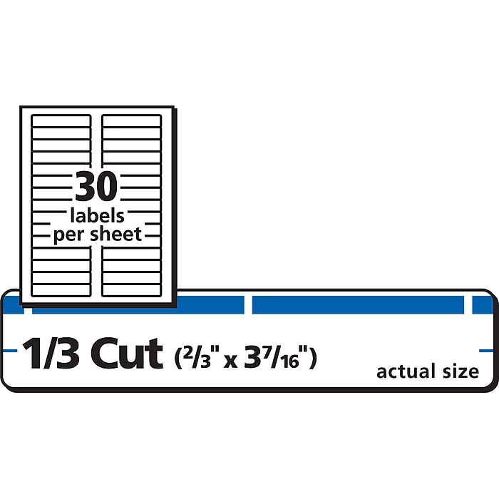 Avery TrueBlock Laser/Inkjet File Folder Labels, 2/3
