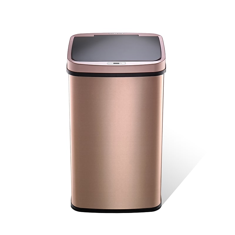 Nine Stars Stainless Steel Motion Sensor Trash Can, 13.2 Gallon, Gold (DZT-50-28GD) image 1