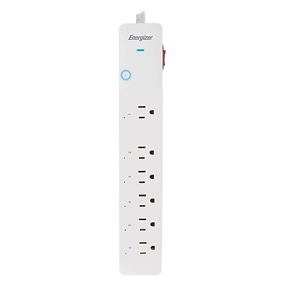 Energizer Connect 6-Outlet Smart Wi-Fi Surge Protector Power Strip, 3 ft., 1,200-Joules, White (EIS3-1004-WHT) Simolary simolary.com