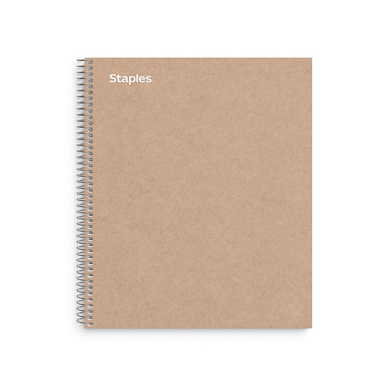 Staples Premium 5-Subject Notebook, 8.5" x 11", College Ruled, 200 Sheets, Brown (TR52122) image 1
