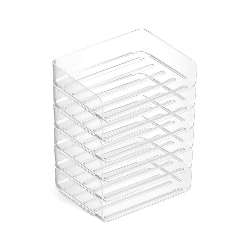 TRU RED™ Side Load Stackable Plastic Letter Tray, Clear, 6/Pack (TR61976) image 1