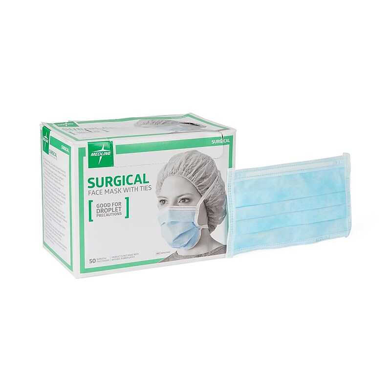 Medline Surgical Face Masks, Blue, 300/Box (NON27402) image 1