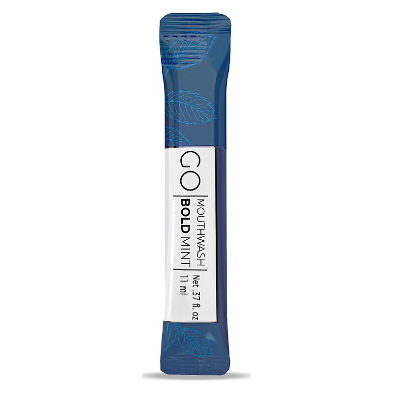 Go Mouthwash Bold Mint Mouthwash, 0.37 oz., 250/Box (GMHMW250BOLD) image 1