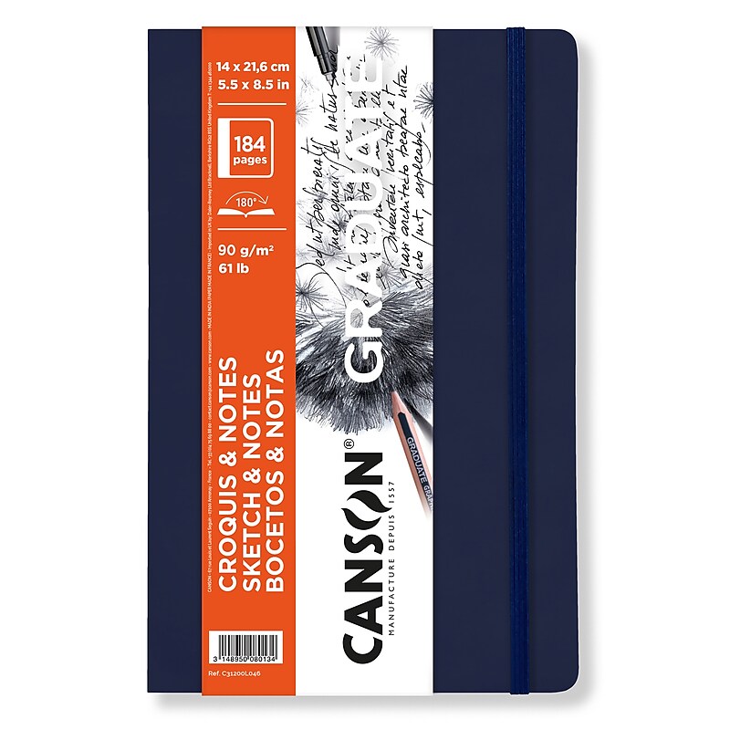 Canson Graduate 5.5" x 8.5" Sketch & Notes Art Book, 92 Sheets/Book, 5/Bundle (MCX31200L046-5) image 1