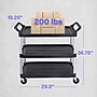 Luxor 3-Shelf Serving Cart with Swivel Wheels, Black/Aluminum (SC13-B)~#|#~CC0F1DA4-B899-4953-A81648D071BA7E74_sc7