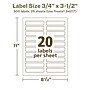 Avery EcoFriendly Laser/Inkjet Rectangle Multipurpose Labels, 3/4" x 3-1/2", White, 500/Pack (94217)~#|#~CC143008-C628-4E83-AE57E3FE4386C3A3_sc7