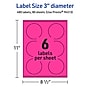 Avery Laser/Inkjet Round Multipurpose Labels, 3" Dia., Neon Magenta, 480/Box (94513)~#|#~CC154EA6-E167-4FF0-94DD2A4F3D70F8C8_sc7