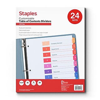 Made in U.S.A. カタログ　3冊セット Staples Customizable Table of Contents Numeric Dividers, 5-Tabs, 6